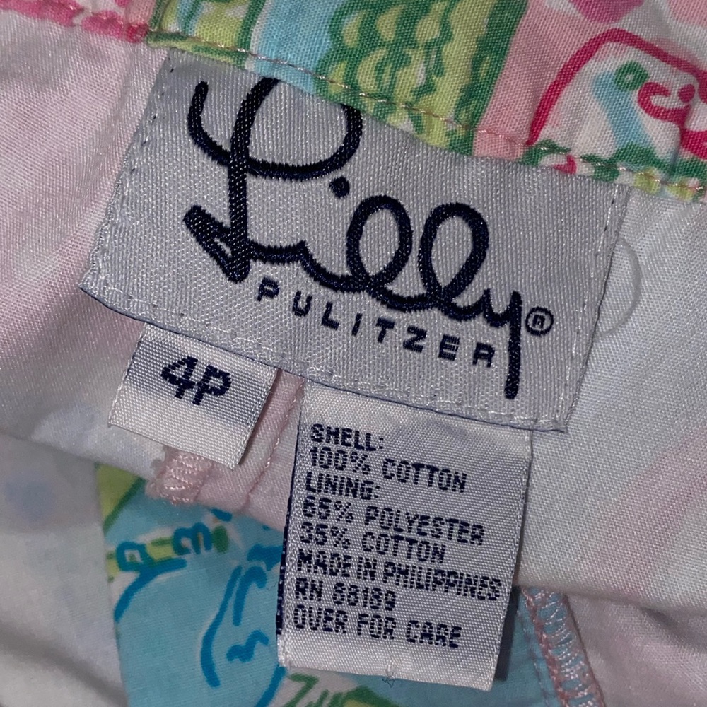 Lilly Pulitzer Multicolor Patchwork Capri Pants - Pink, Blue, Green - Picture 10 of 11